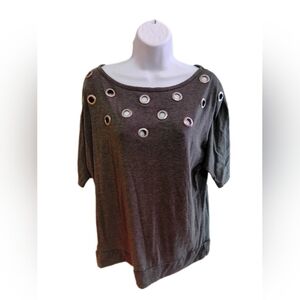 Simply Irresistible Gray Boxy 3/4 Sleeve Tee